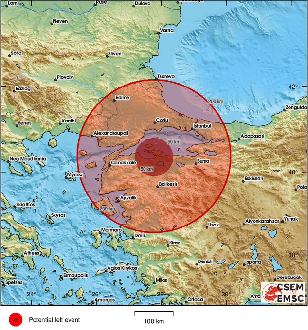 Avşa'da deprem! Saat 23.05'te, büyüklüğü 4.5!