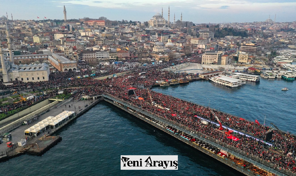 Galata Köprüsü’nde Filistin mitingi!