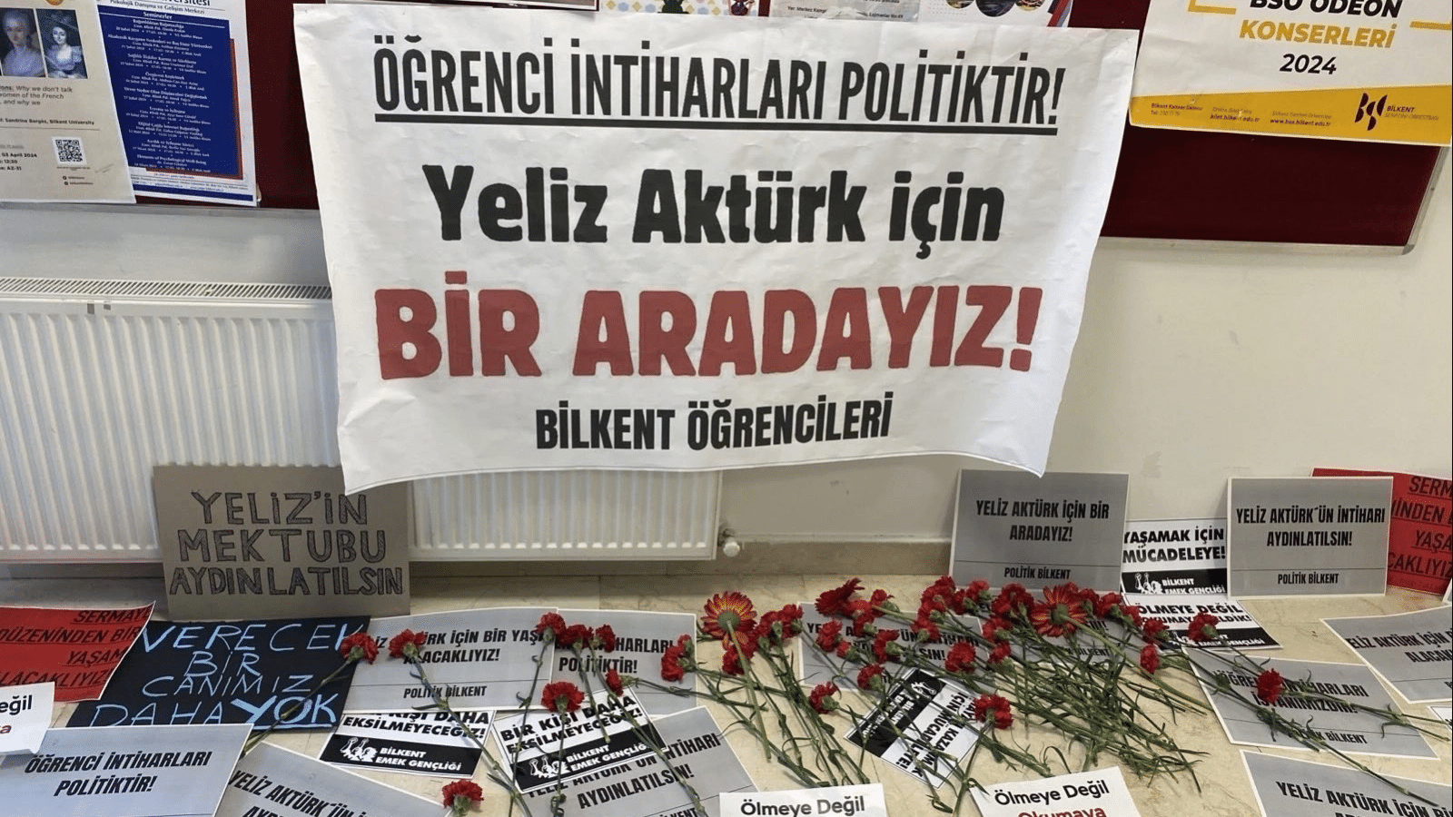 Yeliz Aktürk için arkadaşları Bilkent'te eylem yaptı