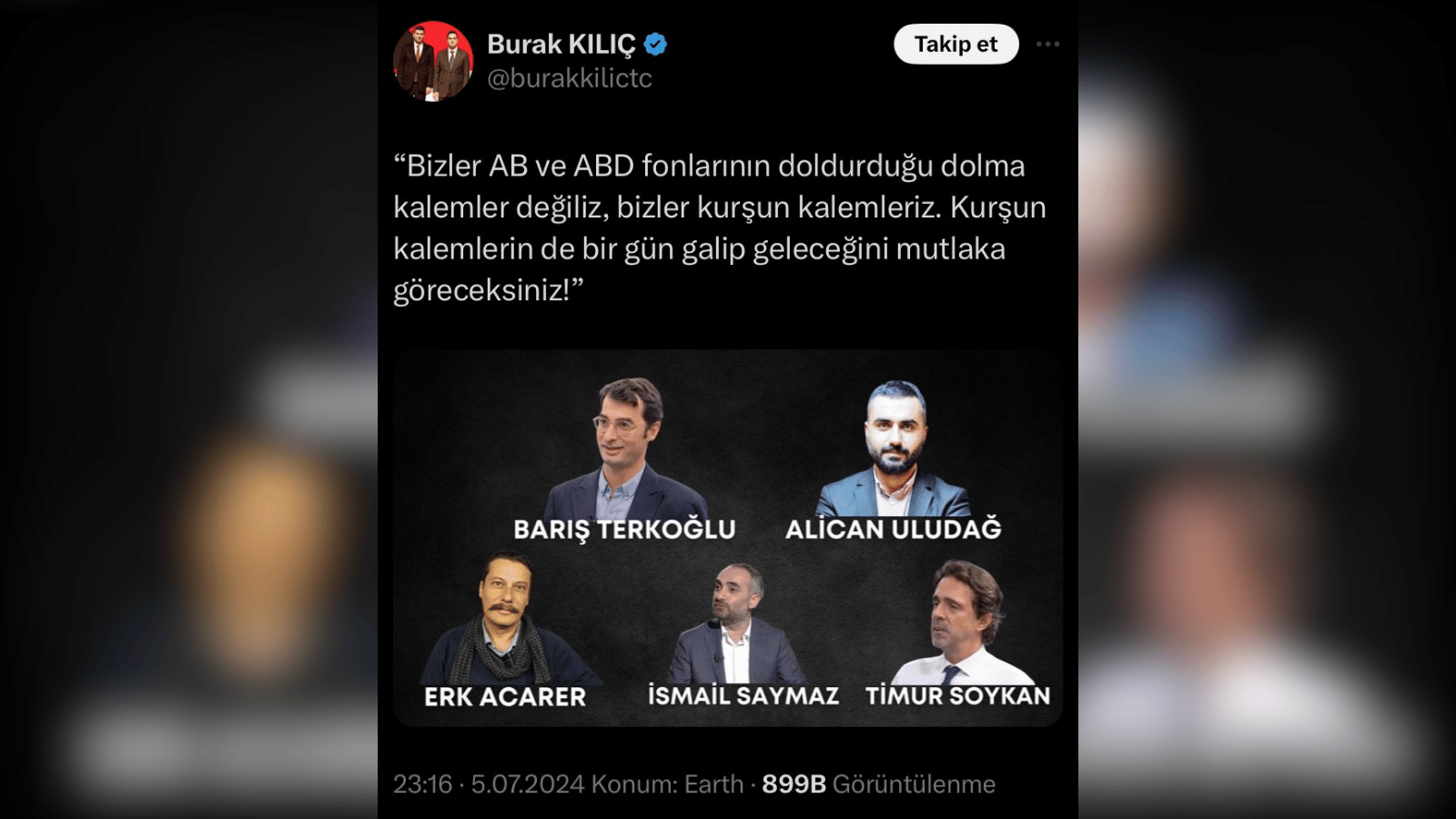 Burak Kılıç gazetecileri "kurşun" göndermeli tehdit etti