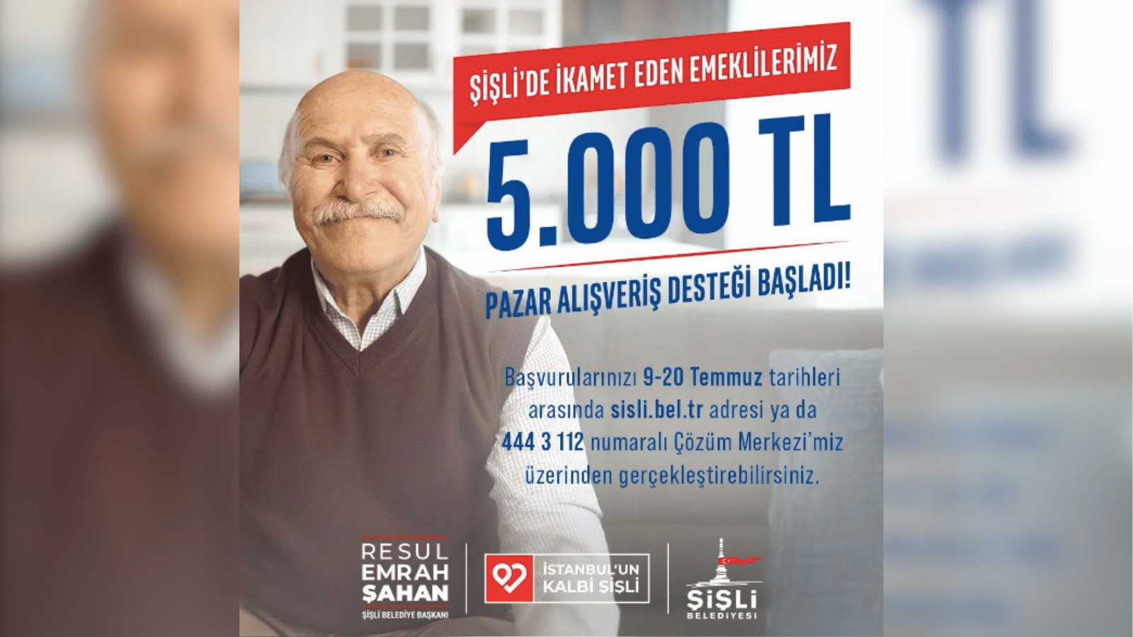 Şişli Belediyesi emeklilere pazar desteği verecek