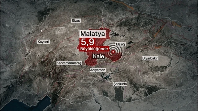 Malatya'nın Kale ilçesinde 5.9 büyüklüğünde deprem