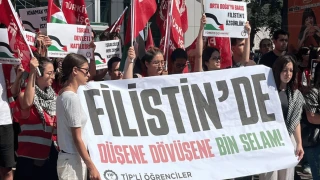 TİP'li öğrenciler, Ayşenur Ezgi Eygi'nin öldürülmesini İsrail'in İstanbul Başkonsolosluğu önünde protesto etti