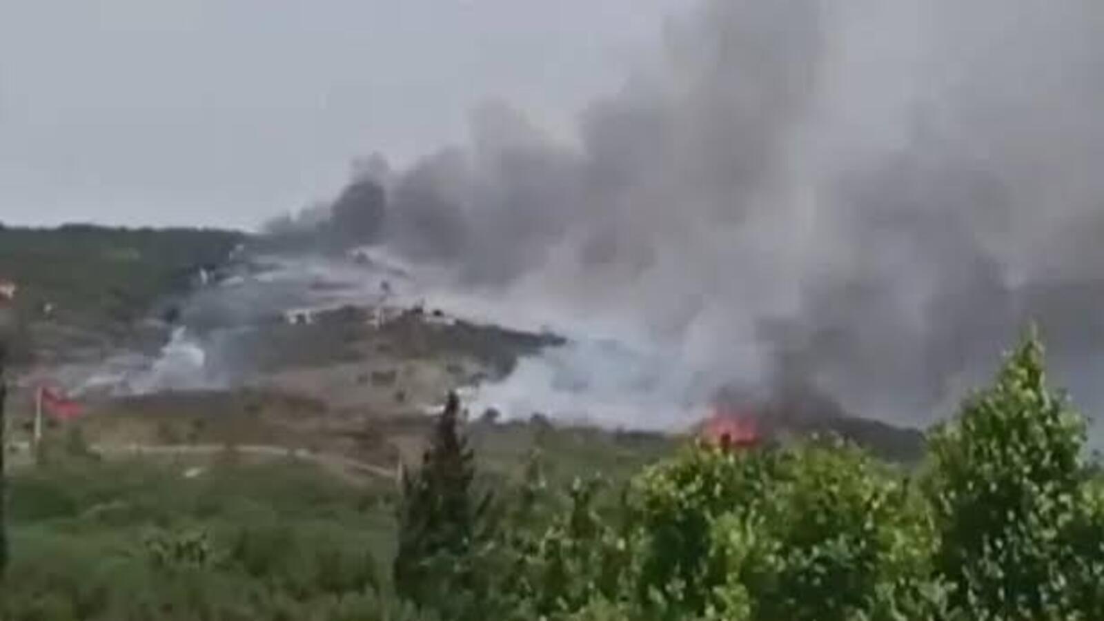 Tuzla Piyade Okulu arazisinde yangın çıktı